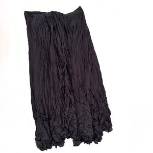 Alberto Makali Crinkle Skirt Ruffle Hem Flowy Lightweight Black Size L